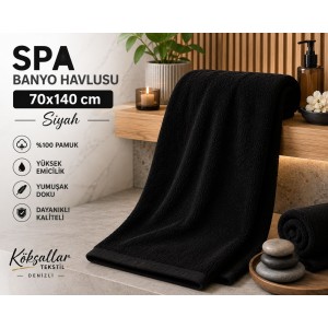 SPA Banyo Havlusu 70x140 cm Siyah
